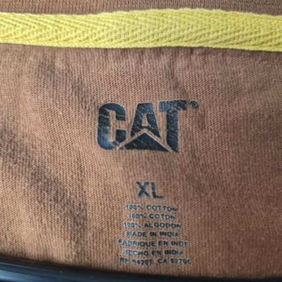 CAT Men's Work Shirt Long Sleeve Workwear Casual Button Up XL 100% Cotton - Picture 4 of 6